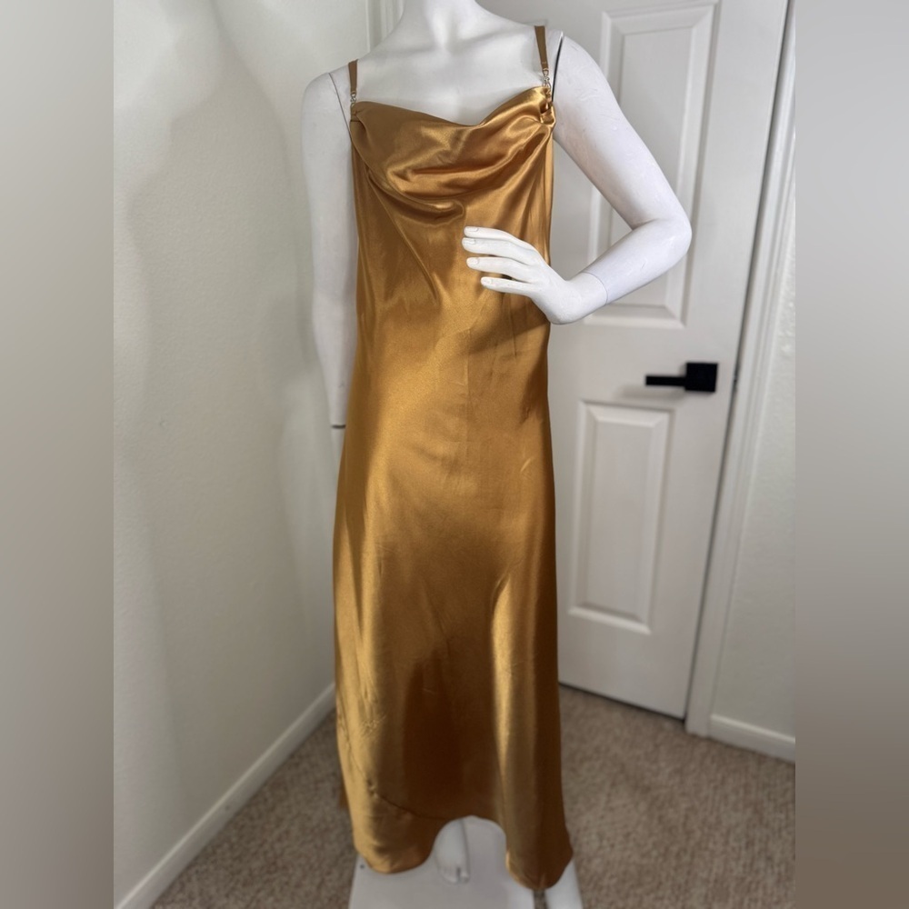 Sophia by Delicates Elegant Gold Satin Gown